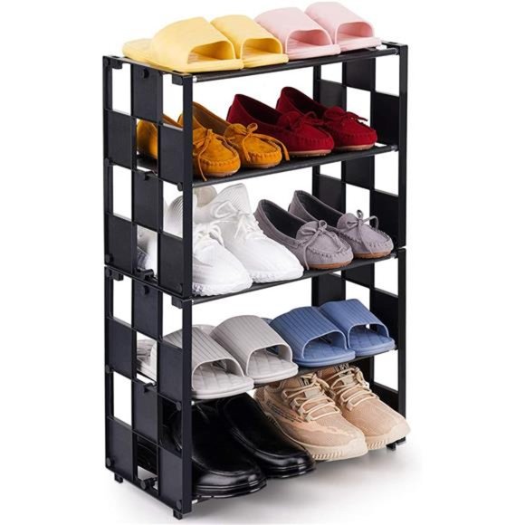 NiHome 5-Tier Shoe Rack Stackable and Adjustable Lightweight